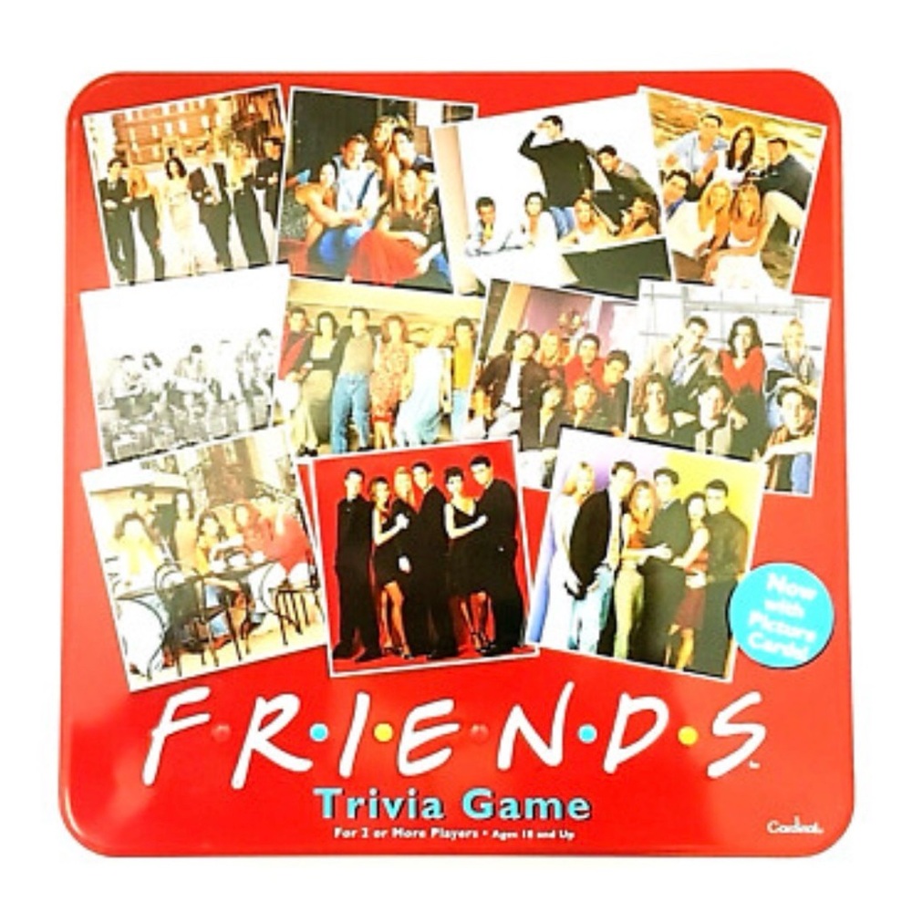 New Friends Trivia Game in a collectible red tin